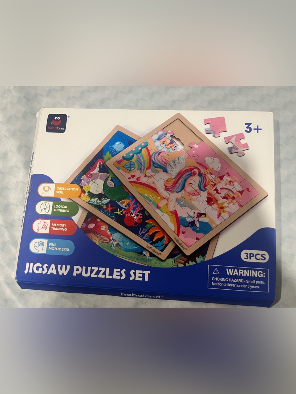 Kids Wooden Puzzle Set - Colorful Mermaid, Unicorn & Princess Scenes